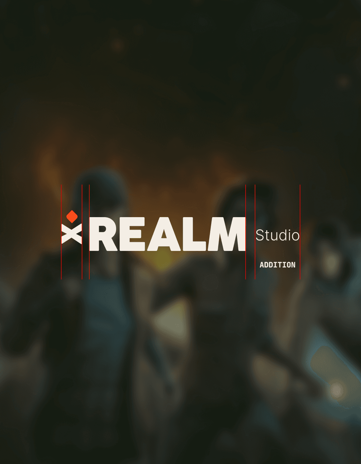 xrealm logo auf unscharfen gaming Hintergrund